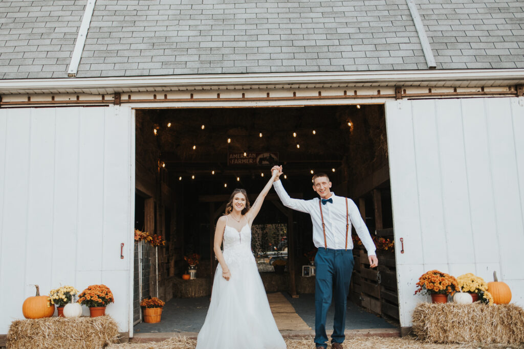 couple celebrate after ceremony