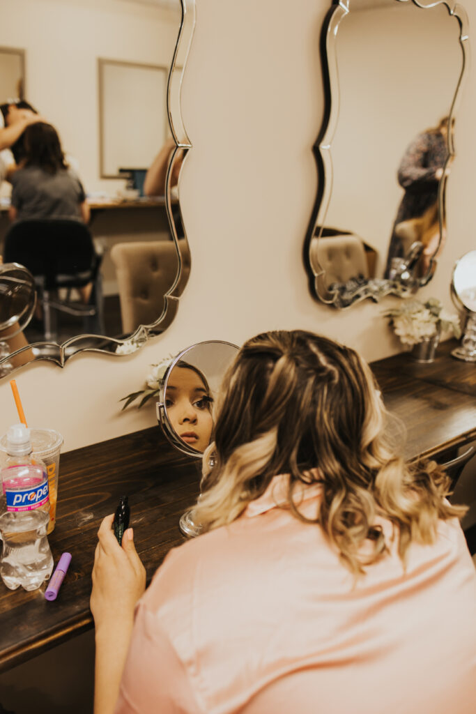 bride gets ready on wedding day