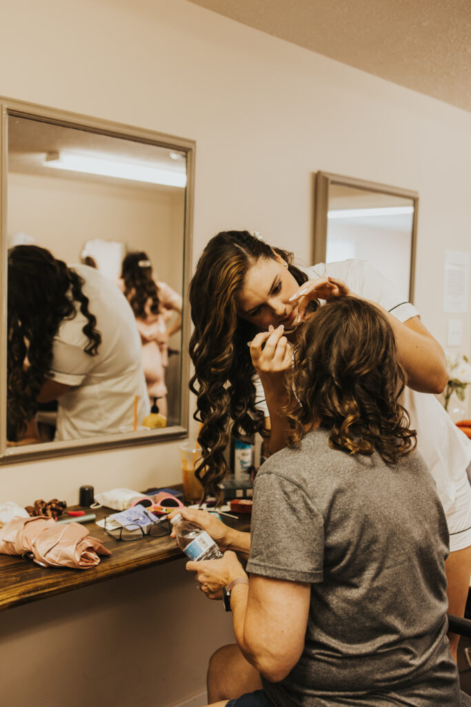 bride gets ready on wedding day