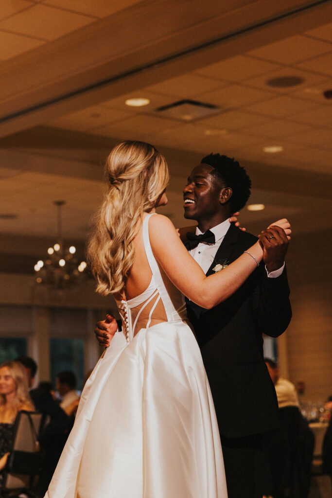 couple dances during wedding reception at Cleveland ohio country club