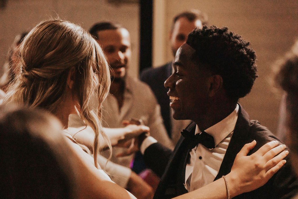 couple dances during wedding reception