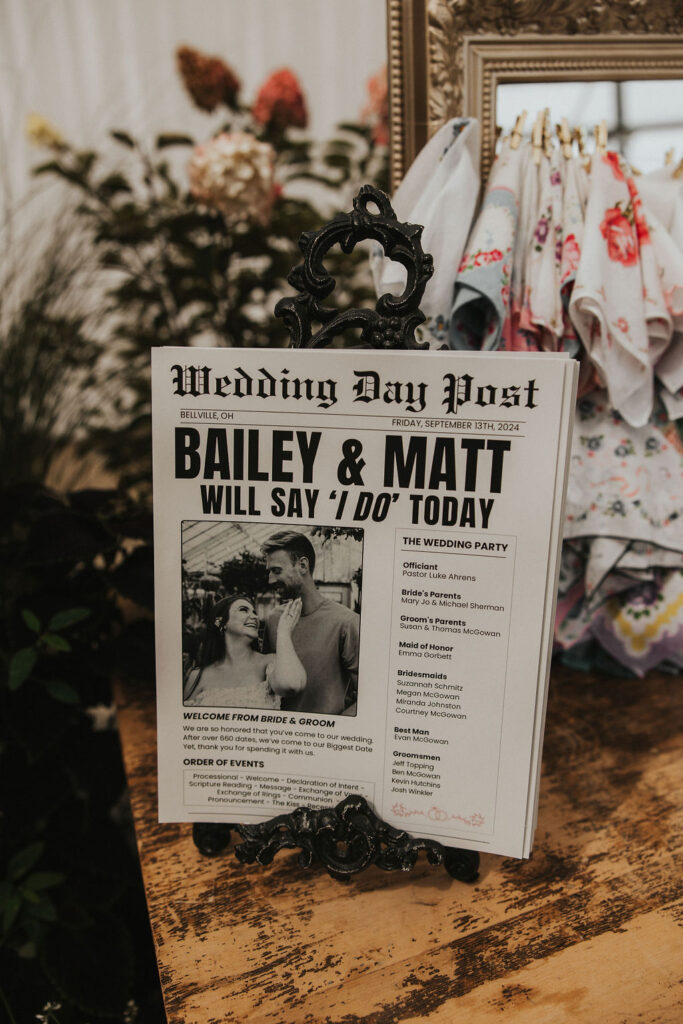 details of wedding day newspaper of the couple