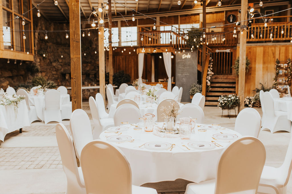 Ohio greenhouse wedding reception decor