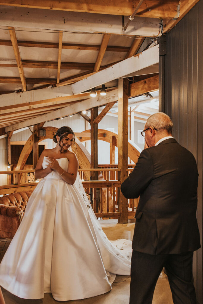 bride's first look with her father