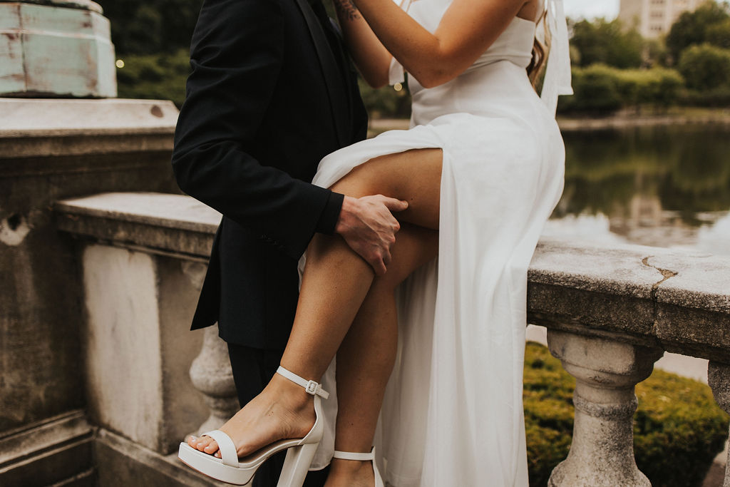 detail shot of engagement outfits