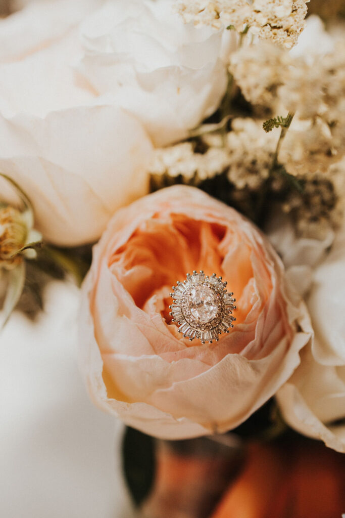 engagement ring in flower